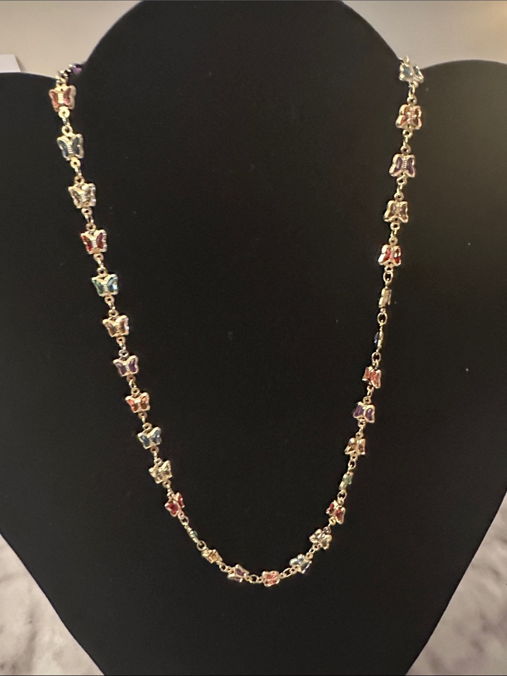 Multicolor Butterfly Link Necklace - Women Jewelry